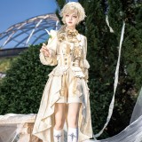 Ouji Kei Prince Champagne Lolita Dress Suspender Shorts Blouse