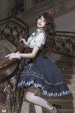 Steampunk Lolita Blue Dress Blouse Skirt Corset