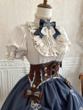 Steampunk Lolita Blue Dress Blouse Skirt Corset