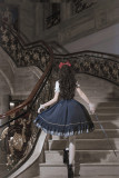 Steampunk Lolita Blue Dress Blouse Skirt Corset