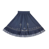 Steampunk Lolita Blue Dress Blouse Skirt Corset