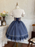 Steampunk Lolita Blue Dress Blouse Skirt Corset