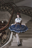 Steampunk Lolita Blue Dress Blouse Skirt Corset