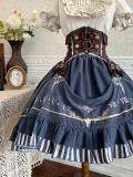 Steampunk Lolita Blue Dress Blouse Skirt Corset