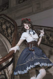 Steampunk Lolita Blue Dress Blouse Skirt Corset