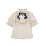Steampunk Lolita Blue Dress Blouse Skirt Corset