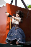 Steampunk Lolita Blue Dress Blouse Skirt Corset