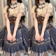 Steampunk Lolita Blue Dress Blouse Skirt Corset