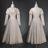 Ouji Royal Juliette Sleeves Beige Red Cloak Lolita Dress Christmas