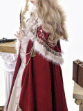 Ouji Royal Juliette Sleeves Beige Red Cloak Lolita Dress Christmas