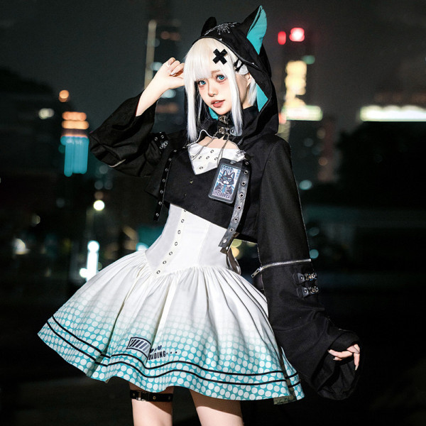 Electronic Neko Cat Ears Gothic Lolita Dress