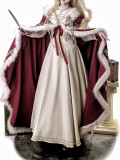 Ouji Royal Juliette Sleeves Beige Red Cloak Lolita Dress Christmas