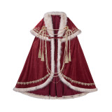 Ouji Royal Juliette Sleeves Beige Red Cloak Lolita Dress Christmas