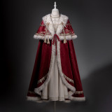 Ouji Royal Juliette Sleeves Beige Red Cloak Lolita Dress Christmas