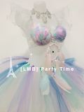 Kawaii Macaron Party Dress Tutu Skirt Feather
