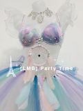 Kawaii Macaron Party Dress Tutu Skirt Feather