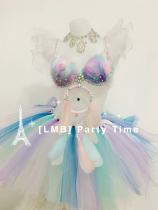 Kawaii Macaron Party Dress Tutu Skirt Feather