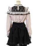 Sweet Jirai Kei Pink Black White Blouse Lolita Dress