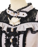 Sweet Jirai Kei Pink Black White Blouse Lolita Dress