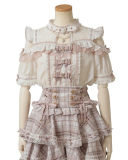 Sweet Jirai Kei Pink Black White Blouse Lolita Dress