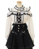 Sweet Jirai Kei Pink Black White Blouse Lolita Dress
