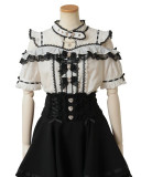 Sweet Jirai Kei Pink Black White Blouse Lolita Dress