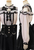Sweet Jirai Kei Pink Black White Blouse Lolita Dress