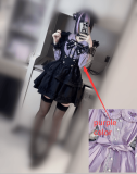 Sweet Long Sleeves Jirai Kei Purple Black Blouse Skirt