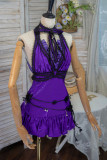 Final Fantasy XII Remake Tifa Lockhart Blue Purple Formal Dress Cosplay Costume