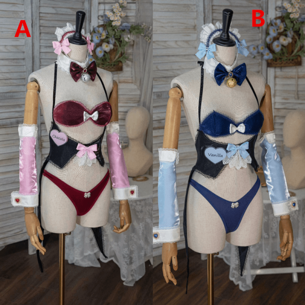 Nekopara Chocola and Vanilla Swimsuit Bikini Summer Cosplay Costume
