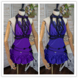 Final Fantasy XII Remake Tifa Lockhart Blue Purple Formal Dress Cosplay Costume