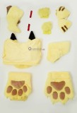 Gijinka Alolan Vulpix Espeon Pikachu Fluffy Jumpsuit Bunny Suit Yellow Cosplay Costume