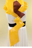 Gijinka Alolan Vulpix Espeon Pikachu Fluffy Jumpsuit Bunny Suit Yellow Cosplay Costume