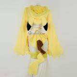 Gijinka Alolan Vulpix Espeon Pikachu Fluffy Jumpsuit Bunny Suit Yellow Cosplay Costume