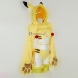 Gijinka Alolan Vulpix Espeon Pikachu Fluffy Jumpsuit Bunny Suit Yellow Cosplay Costume