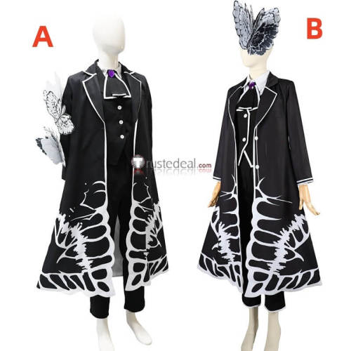 Library Of Ruina Angela Limbus Company Gregor Solemn Lament Black Butterfly Cosplay Costume