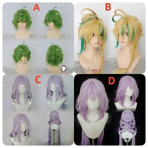 Genshin Impact Castorice Collei Managa Kinich Blonde Green Styled Cosplay Wig