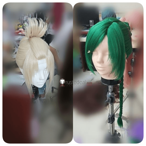 Tsukuyo Tama Green Styled Cosplay Wig