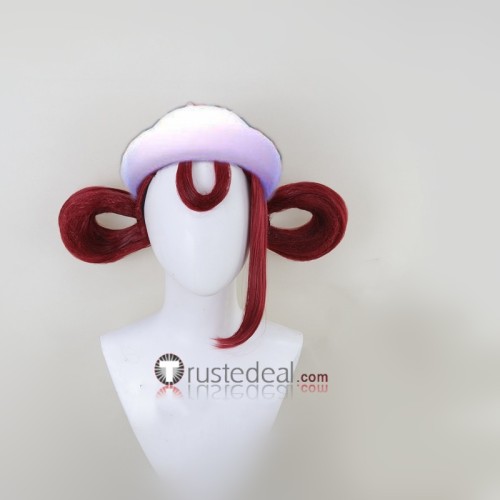 Nurse Joy Pink Red Styled Cosplay Wig