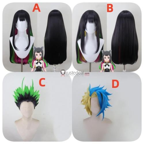 Multi Nana-iro Ekusu Kurosu Jaxon Cross Takumi Green Black Blue Styled Cosplay Wig