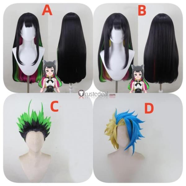 Multi Nana-iro Ekusu Kurosu Jaxon Cross Takumi Green Black Blue Styled Cosplay Wig