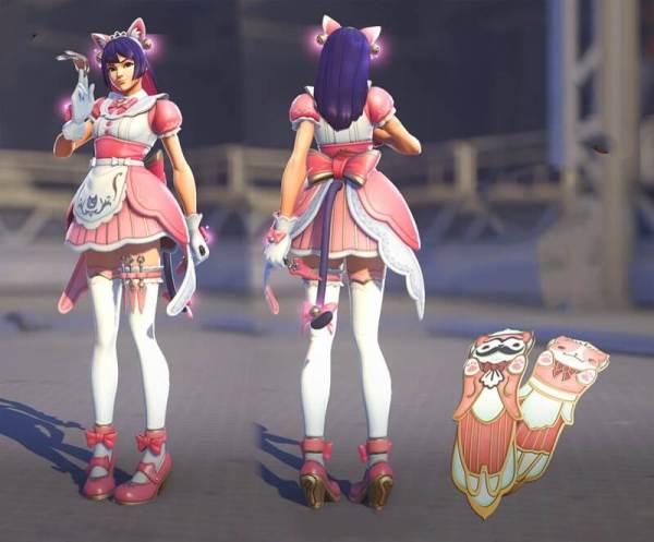Kiriko Nyan Cafe Maid Pink Cosplay Costume