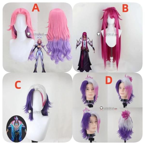 League of Legends LOL Spirit Blossom Aphelios Battle Academia Yone Prestige Broken Covenant Miss Fortune PreStyled Pink Silver Cosplay Wig