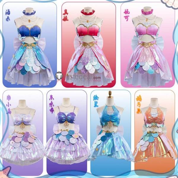 Honoka Kousaka Kotori Minami Umi Sonoda Eli Ayase Nozomi Tojo Maki Koizumi Nico Mermaid Festa Cosplay Costume
