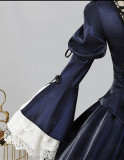 Blue Gothic Lolita Lace Cosplay Costume
