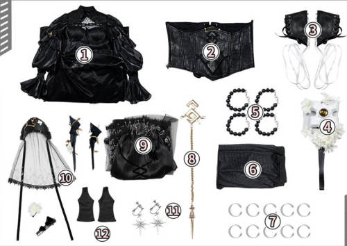 Arknights Theresa Civilight Eterna Black Cosplay Costume