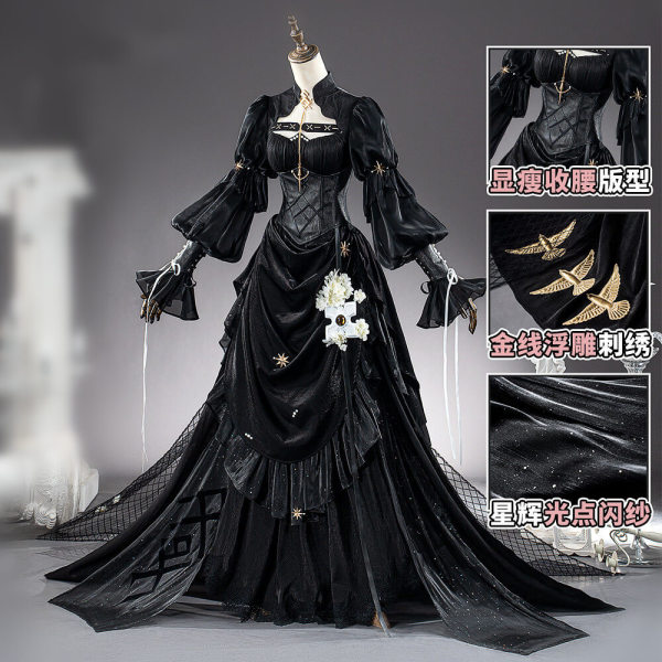 Arknights Theresa Civilight Eterna Black Cosplay Costume