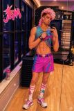 Commission Rio Jem Purple Pink Styled Cosplay Wig