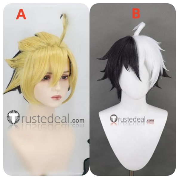 Under Night In-Birth Seth Hyde Kido Styled Black Blonde White Cosplay Wig