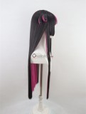 Commission Lilia Long Black Pink Styled Cosplay Wig 80cm